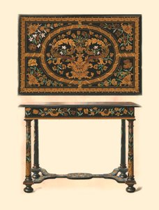 Mesa incrustada com marchetaria., 1905