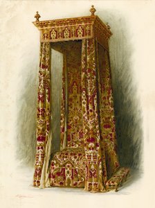 Cama estofada, Hampton Court Palace (chromolitho) de Shirley Charles Llewellyn Slocombe