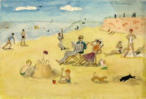 Cena da praia, c1946. de Shirley Markham