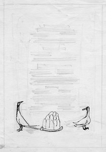 Pássaros e geleia, design de menu, c1950. de Shirley Markham