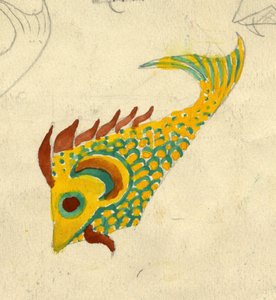 Ilustração de peixe, c1950. de Shirley Markham