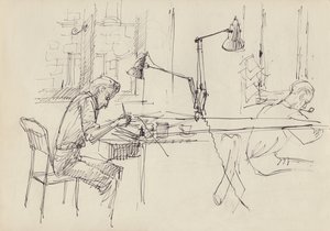 Estúdio de design gráfico, c1950. de Shirley Markham