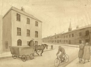 Cena de rua monocromática, 1951. de Shirley Markham