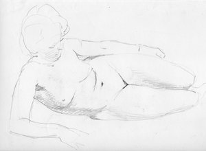 Mulher nua reclinada, c1950.