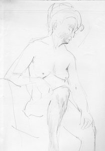 Mulher nua sentada, c1950.