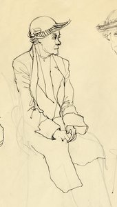 Mulher sentada de chapéu, 1953. de Shirley Markham