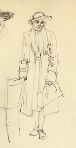 Mulher de chapéu em pé, 1953. de Shirley Markham