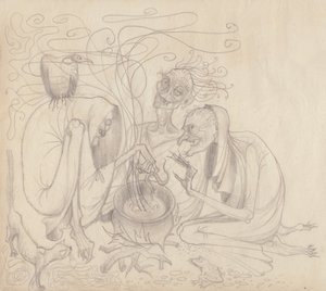Três bruxas, c1950. de Shirley Markham