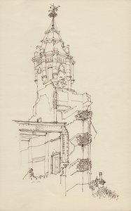 Torreta de edifício em ruínas, c1950. de Shirley Markham