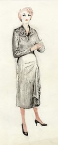 Mulher de vestido preto, c1950. de Shirley Markham