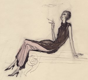 Mulher fumando, c1950. de Shirley Markham