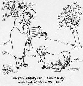 Mulher com cachorro, c1950. de Shirley Markham