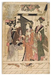 Visita a um santuário de Shunsen Katsukawa