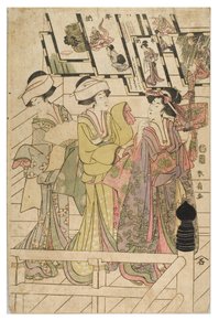 Visita a um santuário de Shunsen Katsukawa