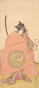 Um ator não identificado no Ato Wait-a-Moment de Onna Woman Shibaraku, ca. 1780. de Shunsho