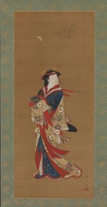 Beleza com Borboletas, século XVIII. de Shunsho