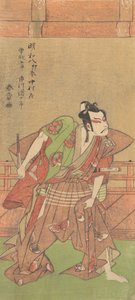 Ichikawa Danjuro V 1741-1806 com espada e leque, 1771. de Shunsho