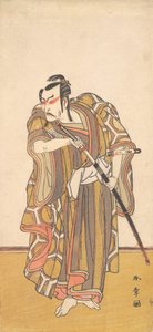 Ichikawa Danzo III como um Samurai desenhando uma espada, ca. 1772.
