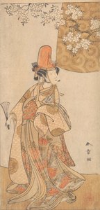 Tomi Segawa Saburo membro Tejie da filha grau menina membro Hanaho Kazeori chapéu eboshi, fevereiro de 1774. de Shunsho