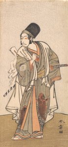 Figura em pé de um ator da família Ichikawa, provavelmente Danjuro IV, 1726-1792. de Shunsho
