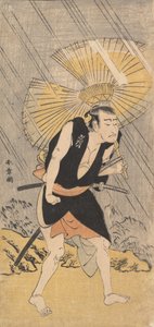 O ator Nakamura Nakazo no papel de Ono Sadakuro, ca. 1766. de Shunsho