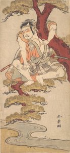 O ator Otani Hiroemon III Observando dos galhos de um pinheiro..., c. 1775. de Shunsho