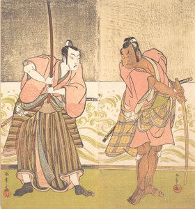 O ator Sakata Hangoro II e o ator Matsumoto Koshiro IV, final do século XVIII. de Shunsho