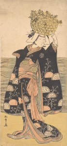 O Primeiro Nakamura Nakazo no Papel do Fantasma de Shiragiku, ca. 1778. de Shunsho