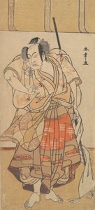 O primeiro Onoe Kikugoro como um homem irritado, ca. 1772. de Shunsho