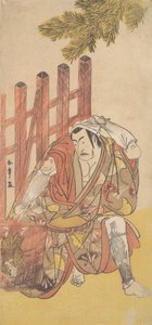 O Quarto Matsumoto Koshiro como um Fora da Lei Olhando para um Ninsogaki de Madeira, ca. 1779-83. de Shunsho