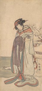 O Terceiro Segawa Kikunojo como Cortesão na Neve, provavelmente 1775. de Shunsho