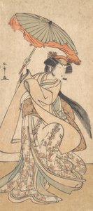 O terceiro Segawa Kikunojo como uma mulher dançando em um ato Shosa, ca. 1785 de Shunsho