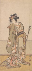 O terceiro Segawa Kikunojo como uma mulher caminhando para a direita, 1774 ou 1775. de Shunsho