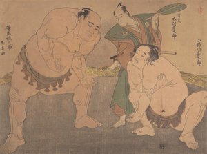 Os lutadores, c. 1785. de Shunsho