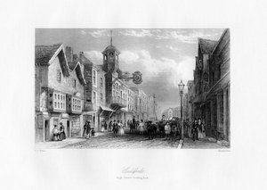 Rua principal de Guildford, Guildford, Surrey, século XIX.