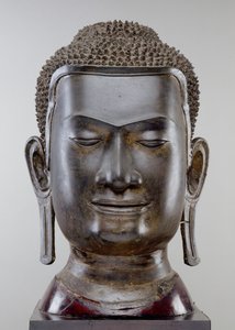 Cabeça de Buda, cultura Ayutthaya, estilo tanga U (bronze)