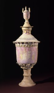 Vaso funerário (Lebes Gamikos), c.250-225 aC (cerâmica com pintura e douramento) de Sicilian School