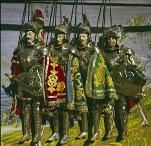 Os ç Pupi è ou bonecos sicilianos do século XIX.