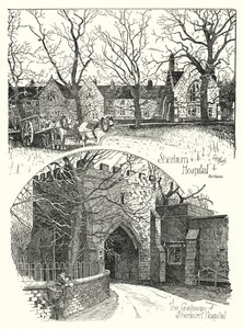 Sherburn Hospital, Durham (gravura) de Sidney Heath