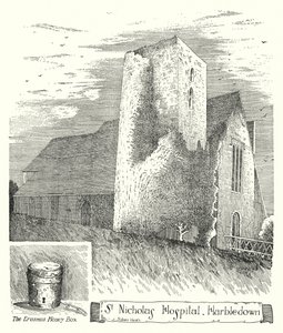 Hospital São Nicolau, Harbledown (gravura) de Sidney Heath