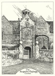 The Hungerford Almshouses, Corsham (gravura) de Sidney Heath