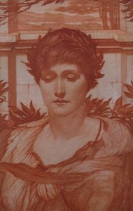 Garota lendo uma carta (sanguínea no papel) de Sidney Meteyard