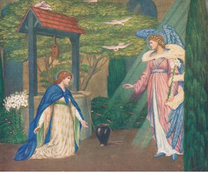 Maria no poço. Salve, Virgem Maria, cheia de graça!