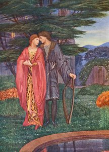 A Lenda Dourada: Irmingard e Walter (litografia a cores) de Sidney Meteyard