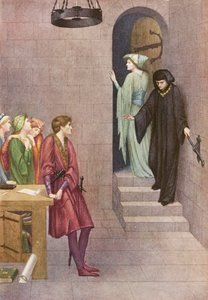 A Lenda Dourada: Príncipe Henrique, Elsie e Lúcifer (litografia a cores) de Sidney Meteyard