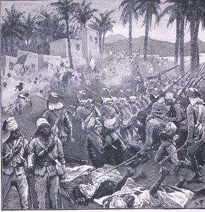 Storming Firket, ilustração fromCassells História da Inglaterra, de 1900 de Sidney Paget