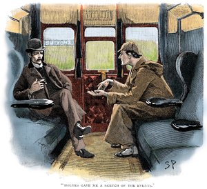 A aventura de Silver Blaze, Holmes e Watson no trem