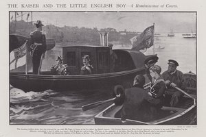 The Kaiser and the Little English Boy - A Reminiscence of Cowes (litho) de Sidney Paget
