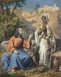 Cristo e a mulher de Samaria em Jacobs Well de Siegfried Detler Bendixen
