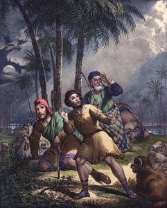 Cristo anunciado aos pastores judeus (cor litho) de Siegfried Detler Bendixen